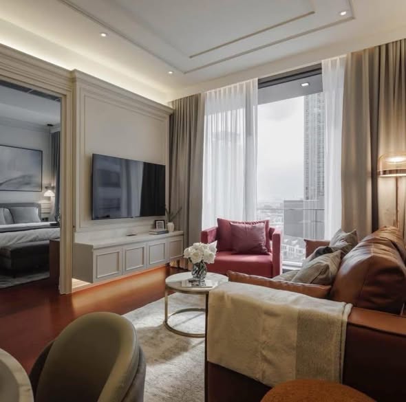 bedroom and living room of KHUN by YOO