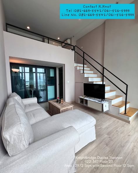 living room of Knightsbridge Duplex Tiwanon | ไนท์บริดจ์ ดูเพล็กซ์ ติวานนท์