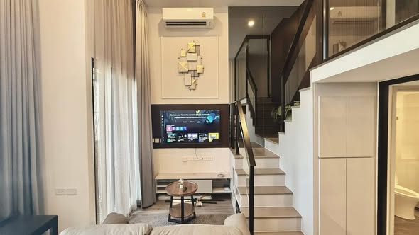 bedroom and living room of KnightsBridge Space Ratchayothin
