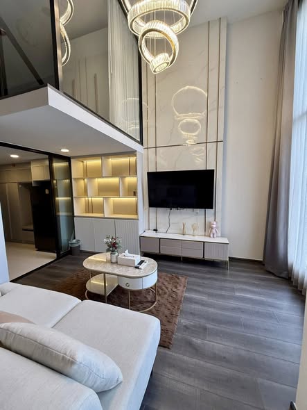 living room and bedroom of KnightsBridge Space Ratchayothin