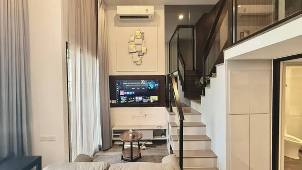 living room and bedroom of KnightsBridge Space Ratchayothin
