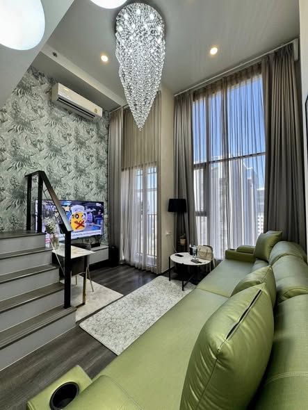 living room and bedroom of KnightsBridge Space Ratchayothin
