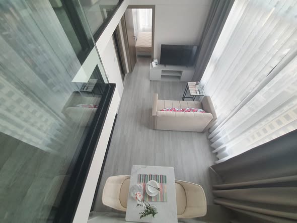 bedroom and living room and room interior of KnightsBridge Space Sukhumvit-Rama 4