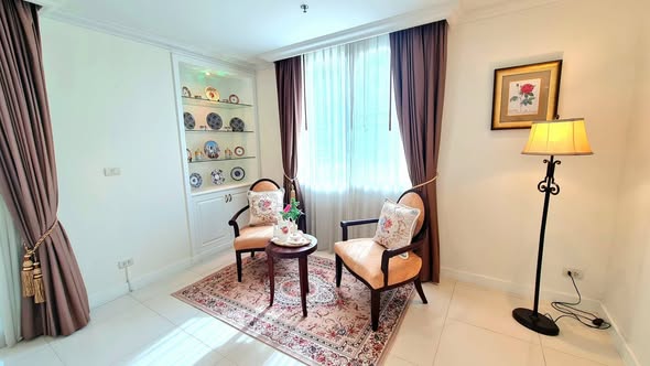 living room and bedroom of Le Raffine Sukhumvit 39