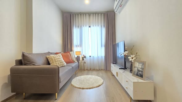 living room and bedroom of Life Rama 4 – Asoke