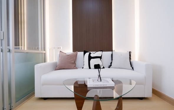 bedroom and living room of Lumpini Mega City Bang Na