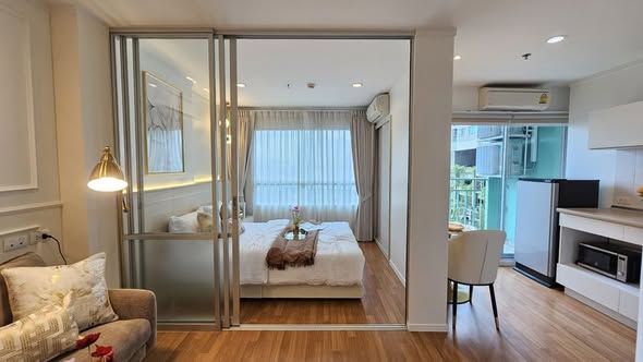 bedroom and living room and room interior of Lumpini Park Rama 9 – Ratchada