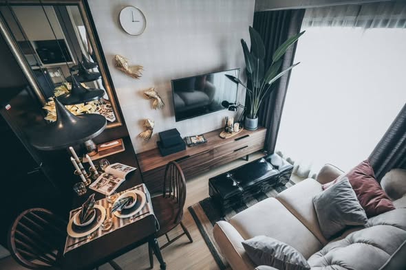 living room of Lumpini Suite Phetchaburi – Makkasan