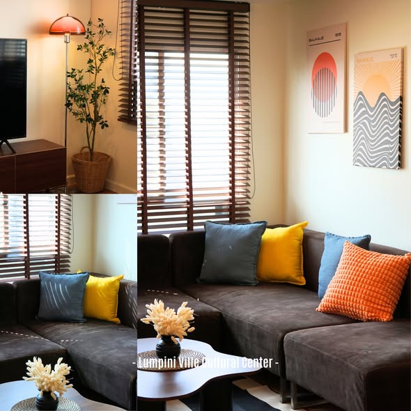 living room and bedroom of Lumpini Ville Cultural Center