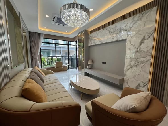 living room of Luxury pool villa 604