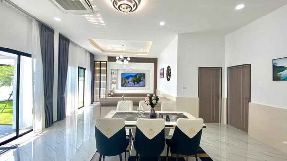 living room and room interior of Luxury pool villa 604