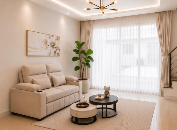 living room and bedroom of Malanan Modern Townhome