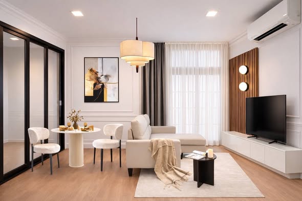 bedroom and living room of Modiz Sukhumvit 50 โมดิซ สุขุมวิท 50