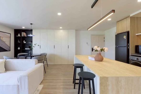 living room and kitchen of Nakornping Condominium