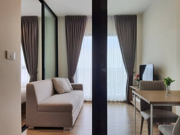 living room and bedroom and room interior of Niche MONO Sukhumvit Bearing