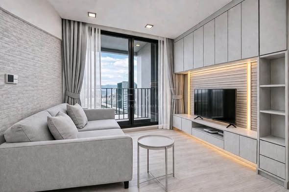 living room and bedroom of Noble Around Ari
