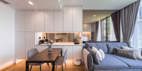 living room and room interior of Noble BE33