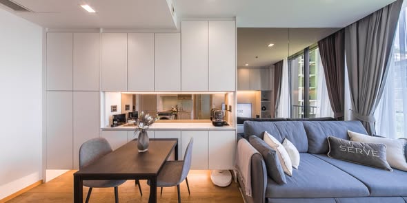 living room and room interior of Noble BE33