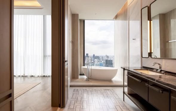 room interior and bathroom of One 89 Wireless