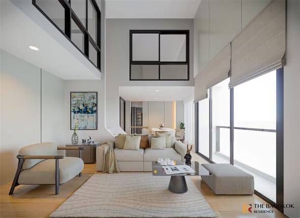 living room and room interior of One9Five Asoke – Rama 9