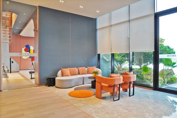 living room and room interior of Origin Plug & Play Nonthaburi Station