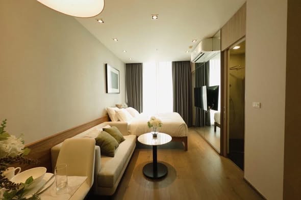 bedroom and living room and room interior of Park Origin Phrom Phong