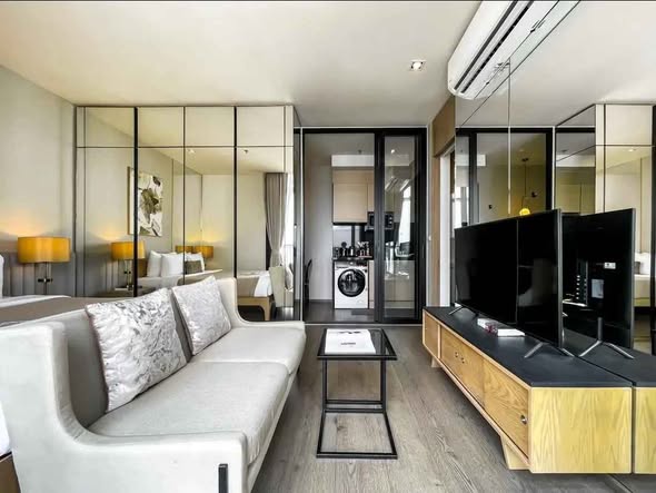 bedroom and living room and room interior of Park Origin Phrom Phong