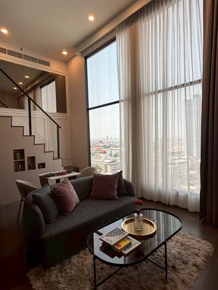 bedroom and living room of Park Origin Ratchathewi