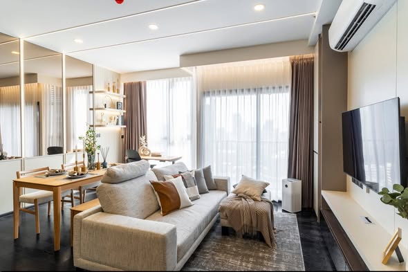 bedroom and living room of Park​ Origin​ Thonglor