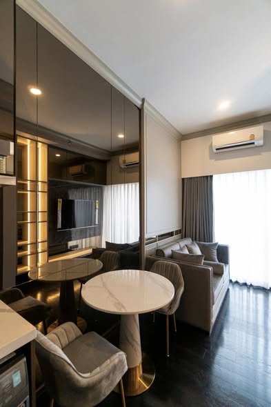 living room and bedroom of Park​ Origin​ Thonglor