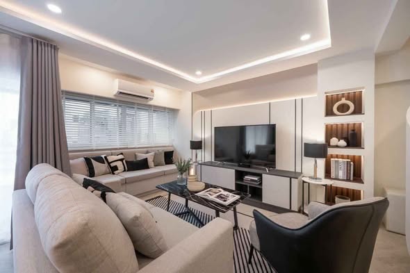 living room and bedroom of Park Thonglor Tower