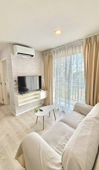 living room and bedroom of Pause Sukhumvit 107 : พอส สุขุมวิท 107