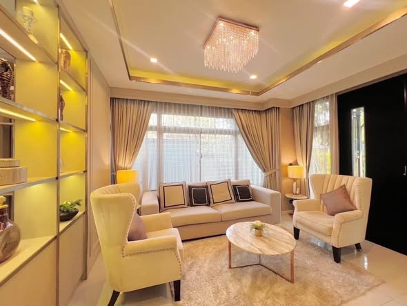 living room and bedroom of Perfect Place Sukhumvit 77-Suvarnabhumi