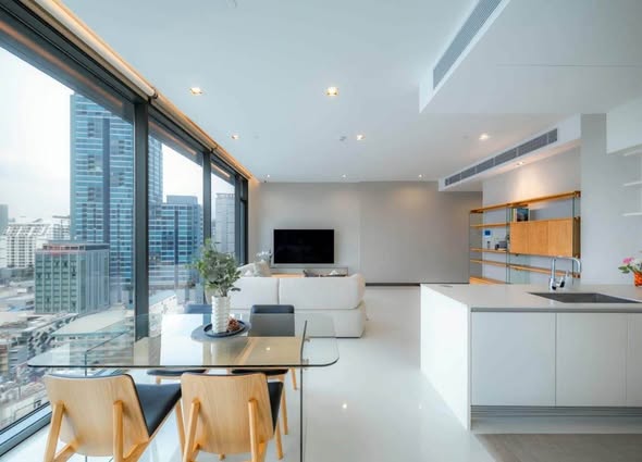 living room of Q1 Sukhumvit Condo by Q House