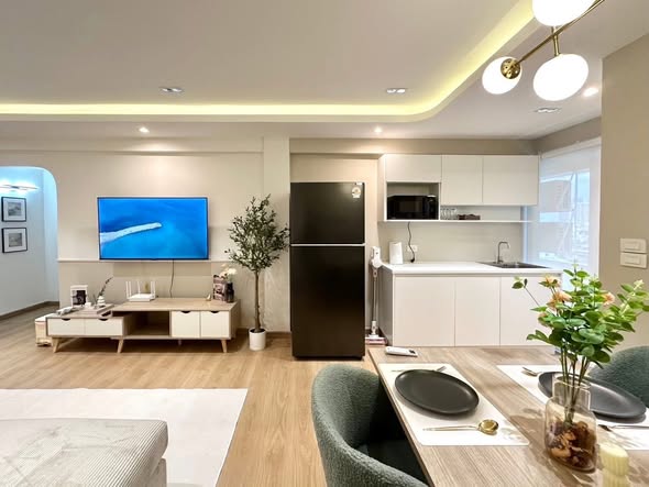 living room and room interior of Ratchada Resort Condo