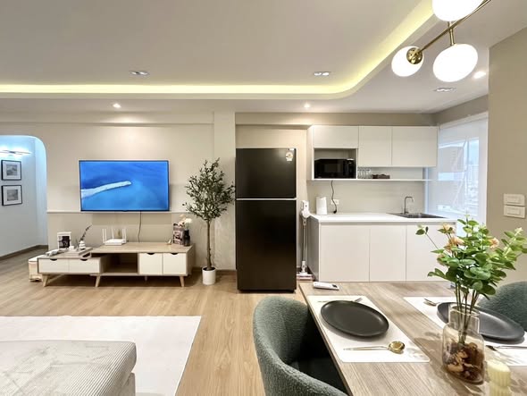 living room and room interior of Ratchada Resort Condo