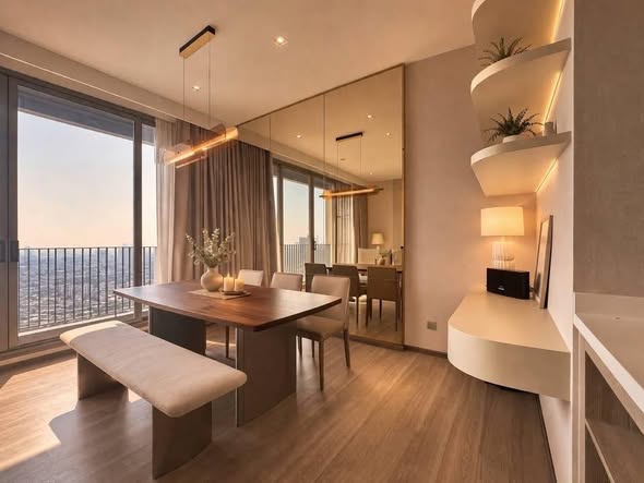 bedroom and living room of Rhythm Charoenkrung Pavillion