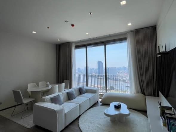 living room and bedroom of Rhythm Charoenkrung Pavillion