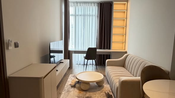 living room and bedroom of Rhythm Ekkamai Estate