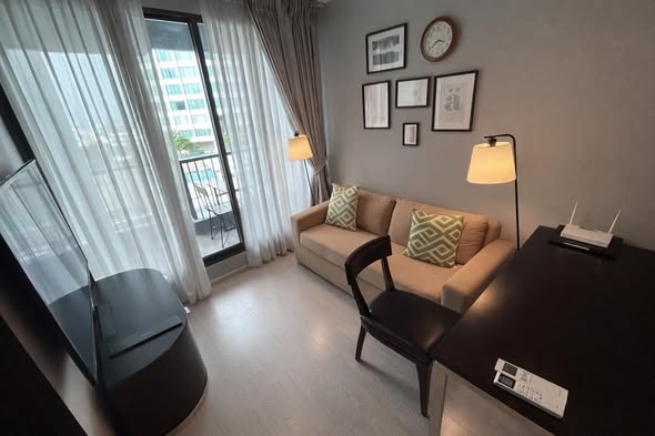 living room and bedroom of RHYTHM Sukhumvit 44/1