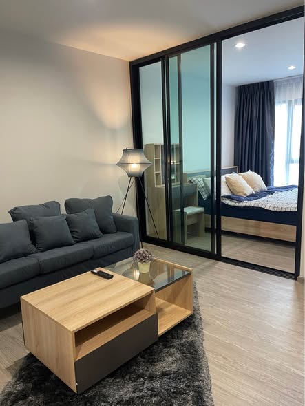 living room and bedroom and room interior of RYE Condo Sukhumvit 101/1