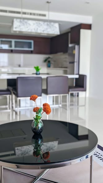 living room and room interior and kitchen of Sathorn Prime Residence