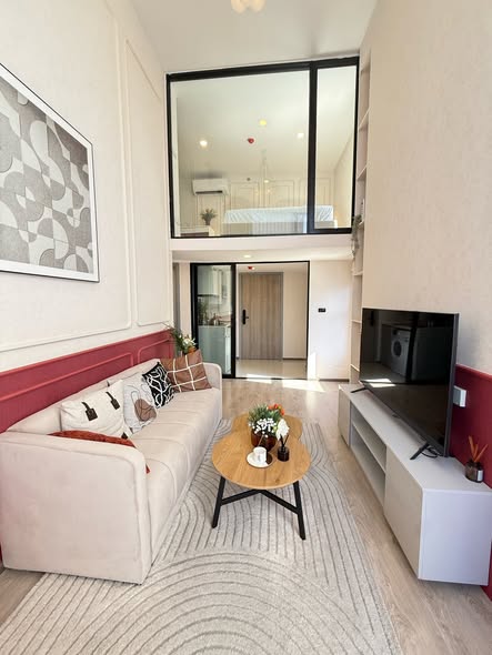 bedroom and living room of SOHO​ BANGKOK​ RATCHADA​