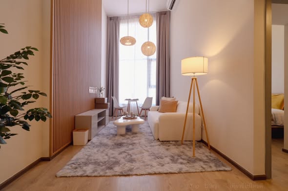 living room and bedroom of SOHO​ BANGKOK​ RATCHADA​