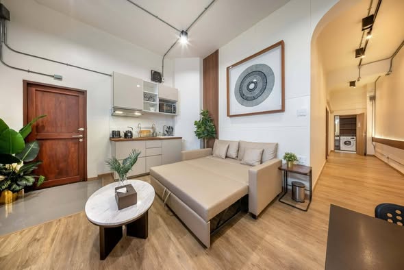 living room and bedroom of studioroom bangkok