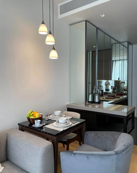 living room and room interior and bathroom of The Address Chidlom