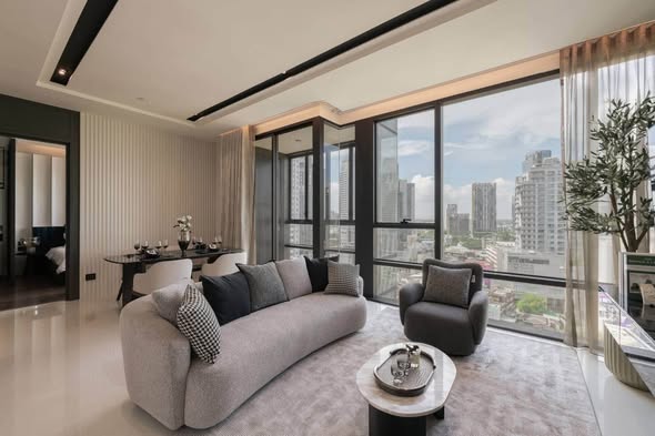 bedroom and living room of The Bangkok Thonglor