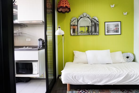 bedroom of THE BASE Park West – Sukhumvit 77