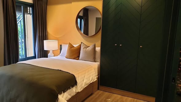 bedroom and room interior of THE BASE Sukhumvit 50