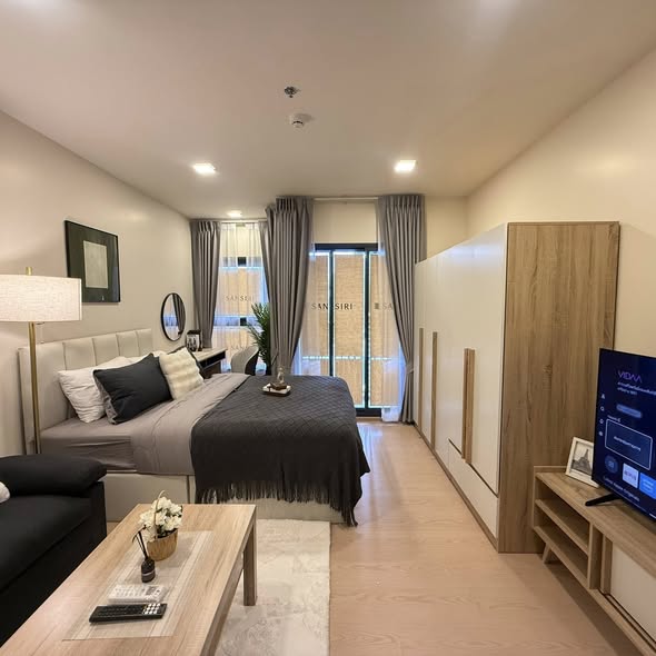 living room and bedroom of The Base Urban Rama9